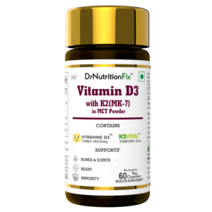 DrNutritionFix Vitamin D3 600 IU + K2 MK-7 (55 mcg)