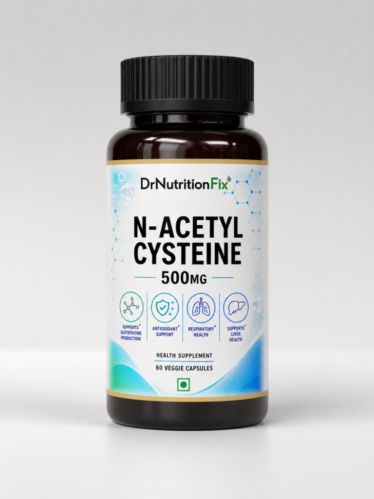 DrNutritionFix N-Acetyl Cysteine (NAC) 500mg Capsules &ndash; Antioxidant & Immune Support, 60 Capsules