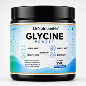 DrNutritionFix Glycine Powder USP Grade – 250gm, 100 Servings, No Fillers