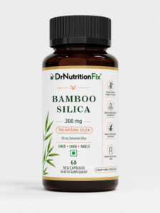 Bamboo Silica 210mg Elemental Silica Capsules &ndash; Hair, Skin & Nails Support, 60 Veg Capsules