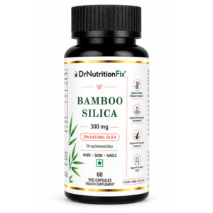 Bamboo Silica 210mg Elemental Silica Capsules &ndash; Hair, Skin & Nails Support, 60 Veg Capsules